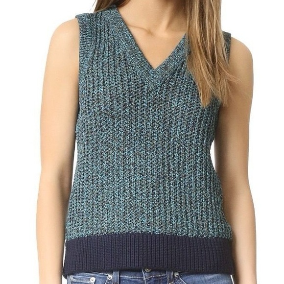 Rag & Bone Carmen V-Neck Sleeveless Knit Colorblock Pullover Vest XS - Picture 3 of 8